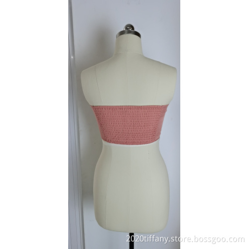 Women Pink Underwear With Pleated Buttons